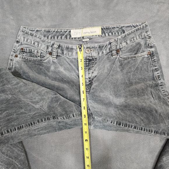 Ann Taylor Loft Curvy Bootcut Corduroy Pants Gray Size 10 Stretchy Casual - Picture 10 of 11